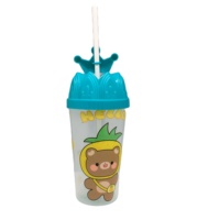 Vasos de Plástico Transparente en Forma de U de 16 oz, Vasos Reutilizables a Prueba de Fugas con Tapa y Pajita para Escuela, Excursiones, Fiestas, Bodas