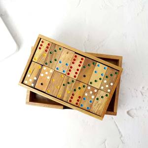 Double-Six Dominos Boîte en bois <span class=keywords><strong>Puzzle</strong></span> Jouets classiques Jeu de société Jouets en bois Cadeaux uniques Maison OEM Best Seller Thaïlande Bois - Product Image 5