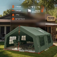 Tente gonflable de luxe pour l'extérieur, très vendue, 12 places, 8-10 personnes, camping, imperméable, portable, quatre saisons, Oxford, montage rapide automatique