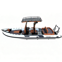 Bateau pneumatique RIB personnalisé de 8,1 m (26 pieds) avec coque en aluminium, certifié CE, stable et léger, idéal pour le surf et les loisirs nautiques