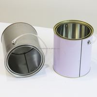 Bidon de peinture rond vide en fer blanc de 4L avec couvercle à levier simple, personnalisable avec logo, pour usage chimique, vente en gros, usine chinoise