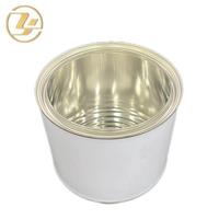 Bidon rond blanc laqué de 2,5 L, conteneur métallique scellé au liège pour peinture et carburant