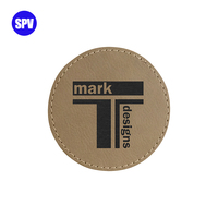 Patch en cuir PU et cuir véritable avec support thermocollant pour chapeau, avec couture et logo personnalisé