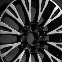 Nouvelle jante en alliage d'aluminium forgé 20 rayons, finition maille noire brillante et argent usiné, 6 trous, logo personnalisé, jante de voiture 16-22 pouces 5x114.3