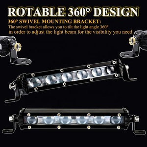 OVOVS 18W 4D 7" <strong>LED</strong> <strong>Light</strong> <strong>Bar</strong> Spot Flood Beam Single Row <strong>Light</strong> <strong>Bar</strong> for 4x4 Trucks Offroad - Product Image 4