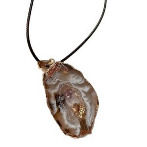 Thạch Anh Tím Tự Nhiên Cụm Mặt Dây Chọn-Nguyên Tím Pha Lê Hoa Vòng Cổ Trong Hoa Oải Hương Màu Sắc - Product Image 4