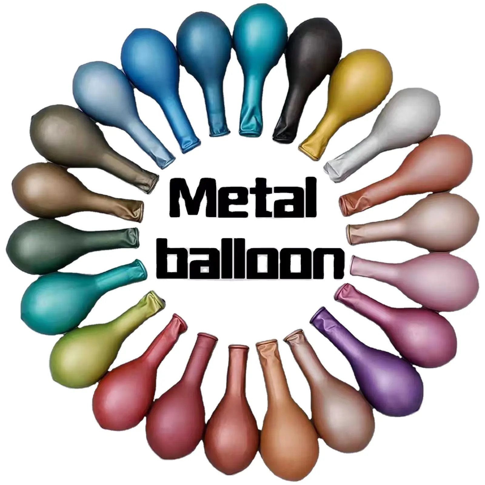 Yüksek kalite parlak Metal balonlar toptan balon seti parti düğün metalik Vintage renk balonlar