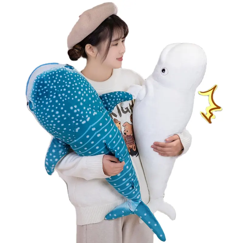 Lifelike Ocean Sea Animal Beautiful Designs Custom Whale Plush Soft Toy Blue Whale Stuffed Toy