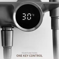 Système de douche à colonne double carrée en laiton avec fonction massage douce, thermostatique, mitigeur de salle de bain mural