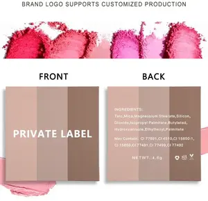 Симпатичная Косметическая 9-цветная палитра веганских румян-Водостойкая стойкая матовая натуральная Мерцающая отделка с поддержкой пользовательского логотипа - Product Image 2