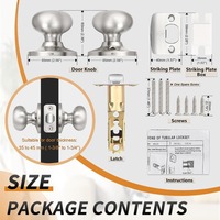 Poignée de porte intérieure sans clé en nickel brossé pour salle de bain, chambre, maison, hôtel, bureau – Quincaillerie