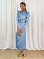 Robes de soirée élégantes de luxe pour femmes, robes décontractées, vêtements pour femmes, robe longue en satin à manches bouffantes pour femmes