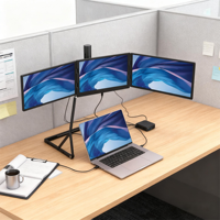 Moniteur portable ultra-fin de 15,6 pouces pour ordinateur portable, triple écran avec support réglable, moniteur triple écran