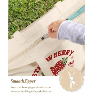 Canvas Tote Bag <b>Heavy</b> <b>Duty</b> Reusable Blank Cotton Shopping Bag for Grocery Shopping Promotional Gifts Daily Use - Product Image 3