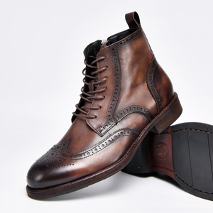 Botas de Cuero Genuino de Alta Calidad, Cómodas, Hechas a Mano, Duraderas, Versátiles e Impermeables para Hombre, para Fiestas, Vida Diaria y Más - Product Image 3