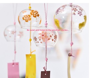 Campanella a Vento in Vetro, Campanelle a Vento Artigianali in Vetro Lavorato a Lume a Forma di Fiore di Ciliegio Sakura, Confezione Regalo, Vendita all'Ingrosso - Product Image 2