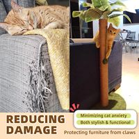 Griffoir pour chat en carton écologique moderne, petit arbre à chat avec corde en sisal, griffoir interactif pour chaton avec boule suspendue