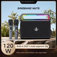 XDOBO Nuts for 5.3 Lautsprecher mit Eingebauter Batterie Drahtloses Mikrofon RGB LED-Beleuchtung 120W Starker Bass Kunststoff Outdoor