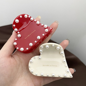 DOWELL 2025 Fête Or Fermeture Clip <span class=keywords><strong>Afro</strong></span> Acétate Amour Forme <span class=keywords><strong>Perle</strong></span> <span class=keywords><strong>Cheveux</strong></span> Griffe <span class=keywords><strong>Cheveux</strong></span> Accessoires - Product Image 3