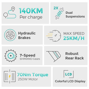 Vélo électrique à pneus larges de 26 pouces, vélo électrique Shimano pour adulte, vélo électrique à 7 vitesses, VTT, vélo électrique Montana, Bicicleta Electrique - Product Image 4