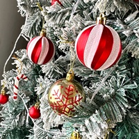 Décoration de Noël, boule en plastique électro-plaquée de 6 cm, ornements de Noël peints et colorés pour l'arbre, boule de Noël à suspendre
