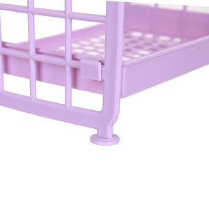Étagère de bureau en plastique ajourée créative à 2 niveaux, support de rangement polyvalent pour bureau, cuisine, salle de bain - Product Image 4