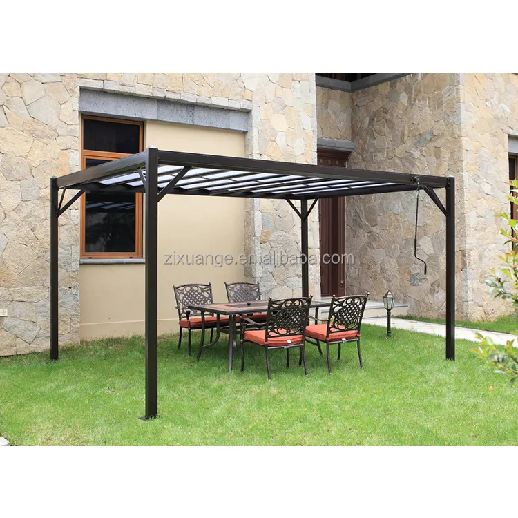 Aluminium Gazebo Louver sistem atap teras Pergola taman Aluminium Pergola taman luar ruangan bioclique Gazebo datar Teras