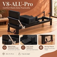 Reformer de Pilates multifonctionnel en alliage d'aluminium avec résistance réglable, équipement d'exercice pour yoga et Pilates