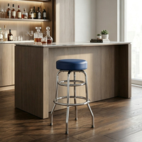 Tabouret de bar moderne en similicuir tufté géométrique, chaise de comptoir pivotante réglable avec dossier incurvé, base en métal, chaise de salle à manger avec repose-pieds
