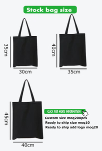 Grand sac fourre-tout en toile de coton noir de 10 onces, sacs de courses réutilisables écologiques en tissu - Product Image 5