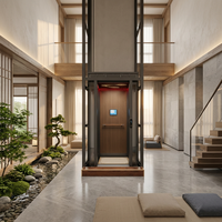Ascenseur domestique 3 portes en verre, fourni par le fabricant pour les projets de villas de luxe et les distributeurs mondiaux