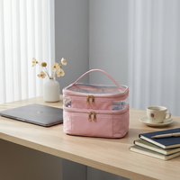 Sac de toilette moderne pliable résistant à l'eau en PU, grande capacité, fermeture éclair, trousse de maquillage