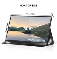 Moniteur Portable Externe à Écran Tactile IPS LED HDR USB-C 1080P de 15,6 Pouces avec Double Haut-Parleur Premium et Housse Intelligente pour Jeu et Ordinateur Portable