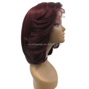 Nouveautés Perruques Synthétiques <span class=keywords><strong>Cheveux</strong></span> Courts Bob <span class=keywords><strong>Ondulés</strong></span> HD Dentelle Bouclés Raie Latérale Perruques Frontales en Dentelle pour Femmes Noires - Product Image 3