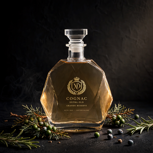 Bouteille en verre super flint taillée au diamant de 700 ml, forme unique, vide, pour spiritueux, liqueur, whisky, brandy, emballage personnalisé, vente en gros, OEM - Product Image 5