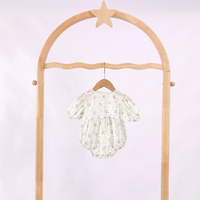 Combinaison à volants pour bébé fille KR, à fleurs, à manches courtes, avec dentelle, douce et respirante, vêtement pour bébé