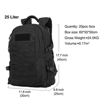 25L Nylon Tactique Sac À Dos Noir Molle Assault Sac À Dos Sortie Randonnée Trekking Sac À Dos avec Ordinateur Interlayer