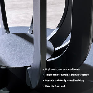 Table tournante ronde moderne à <span class=keywords><strong>double</strong></span> couche avec plateau en pierre frittée Meubles OEM ODM en acier au carbone fabriqués à Foshan - Product Image 4