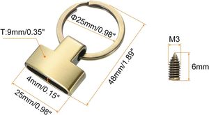 พวงกุญแจโลหะสำหรับกระเป๋าถือ  สำหรับพวงกุญแจรถยนต์ สายคล้องคอ - Product Image 2