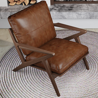 Chaise de loisirs nordique en bois massif bjflamingo Chaise de loisirs Fauteuil à cadre en bois