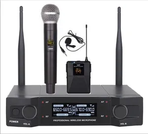 पेशेवर दोहरी वायरलेस माइक्रोफोन सिस्टम UHF 2 Channels हाथ में माइक्रोफोन घर कराओके फिलीस्तीनी अथॉरिटी के अध्यक्ष गायन के लिए पार्टी