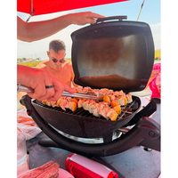 Bateau de fête flottant rond avec pare-chocs anti-collision, table de barbecue intégrée, auvent et barbecue pour la location