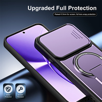 Coque de téléphone magnétique tendance 5 couleurs, support réglable horizontal/vertical avec cache-objectif coulissant pour Redmi A7/Note 15/Note 15 Pro/15C