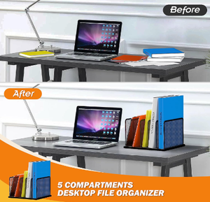 Desk <b>File</b> <b>Organizer</b> Upright Mesh Desktop <b>Organizer</b> <b>File</b> Sorter Office Organization <b>File</b> Holder for Home Office and Classroom - Product Image 4