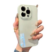 Coque de téléphone en verre couleur macaron avec protection intégrale de l'appareil photo pour iPhone 17 Pro, 16 Pro, 15 Pro