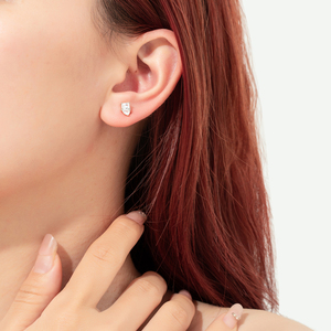 FUAMAY Fashion classico minimalista CZ orecchini <span class=keywords><strong>gemelli</strong></span> placcato oro 18K Mini geometrico quadrato a goccia zircone orecchino - Product Image 5