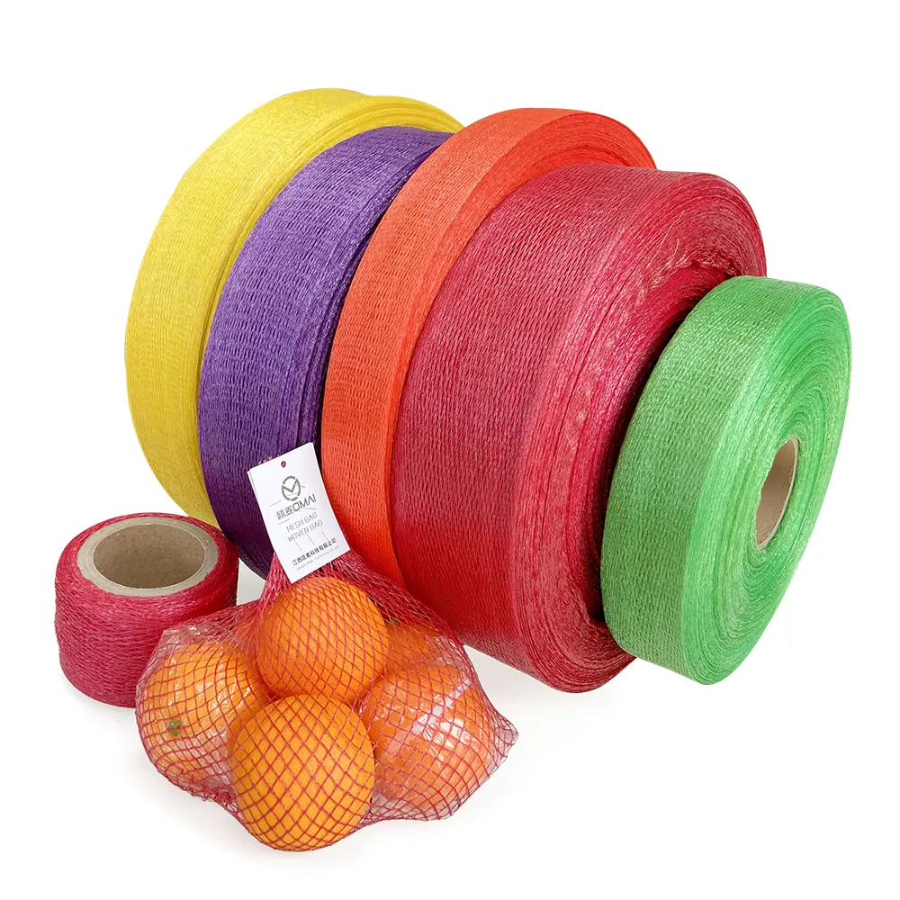 PE Knitted Tubular Net Roll Mesh Bag für die Verpackung von Orangen früchten
