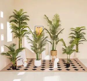 Palmeira artificial falsificada, planta de venda quente, bonsai para decoração de supermercado e jardim doméstico