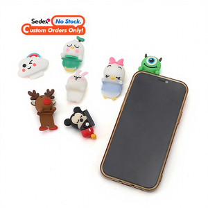 Custom Kawaii Animal DIY Phone Case Lying Doll con PVC Decoraciones Cartoon Silicone Cell Phone Charms Mini Figura Juguetes - Product Image 1