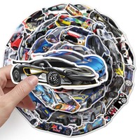 51 pièces pas cher personnalisé bon prix autocollants en vinyle personnalisé à la mode décoratif ordinateur portable dessin animé course autocollant